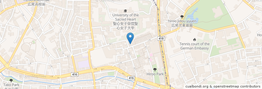 Mapa de ubicacion de 小夏つ娘 en Japón, Tokio, Minato, 広尾.