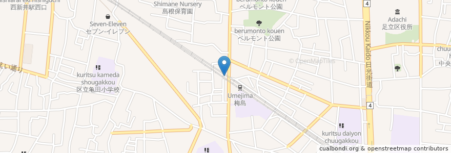 Mapa de ubicacion de マツモトキヨシ en 日本, 東京都, 足立区.