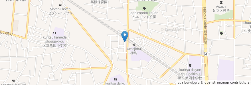 Mapa de ubicacion de 日高屋 en Japonya, 東京都, 足立区.