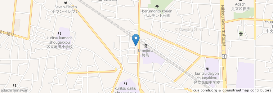 Mapa de ubicacion de ふうりゅう en 일본, 도쿄도, 足立区.