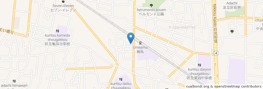 Mapa de ubicacion de 三菱UFJ銀行 en Japón, Tokio, Adachi.