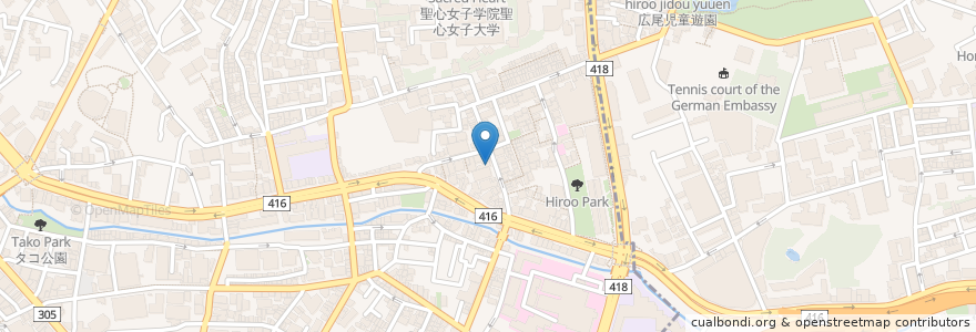 Mapa de ubicacion de よこたデンタル en اليابان, 東京都, 港区, 広尾.