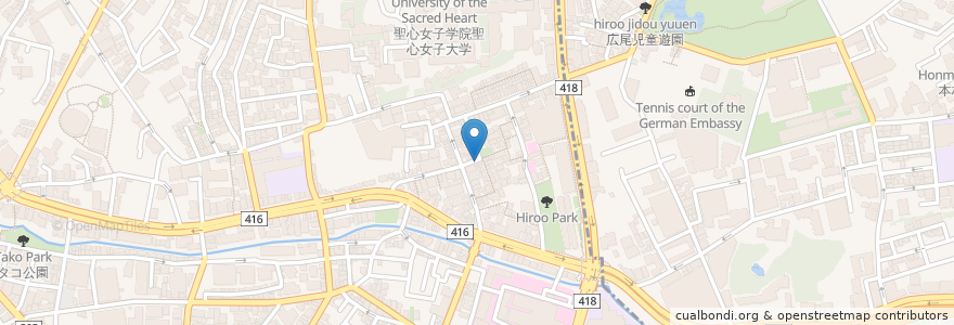 Mapa de ubicacion de 和福あさの en Japan, 東京都, 港区, 広尾.