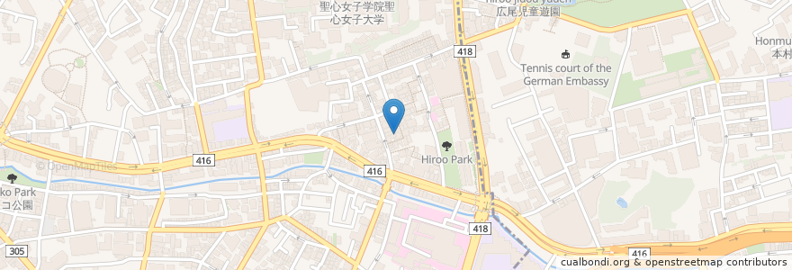 Mapa de ubicacion de 酒菜さいち en Jepun, 東京都, 港区, 広尾.