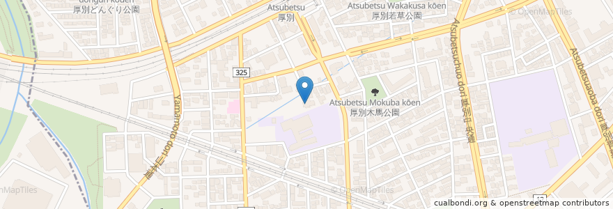Mapa de ubicacion de 信濃神社 en اليابان, محافظة هوكايدو, 石狩振興局, 札幌市, 厚別区.