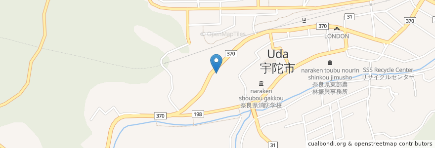 Mapa de ubicacion de 天理教 en اليابان, 奈良県, 宇陀市.
