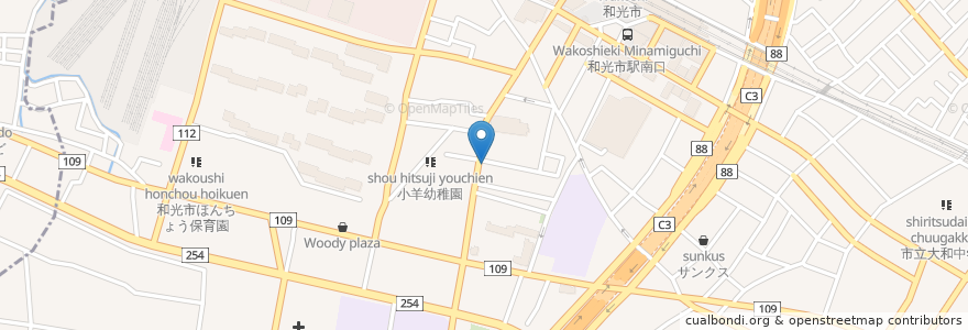 Mapa de ubicacion de おっ鳥屋 en 日本, 埼玉県, 和光市.