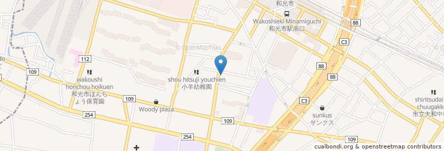 Mapa de ubicacion de 伊勢屋 en Japão, 埼玉県, 和光市.