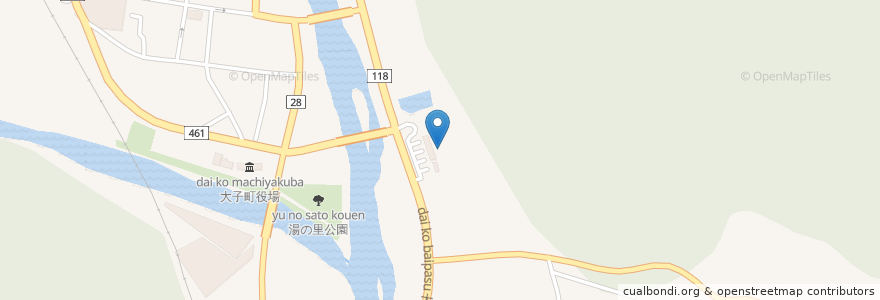 Mapa de ubicacion de 道の駅奥久慈だいご en Japonya, 茨城県, 久慈郡, 大子町.