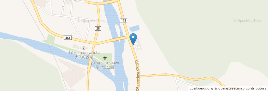 Mapa de ubicacion de 道の駅奥久慈だいご en Jepun, 茨城県, 久慈郡, 大子町.