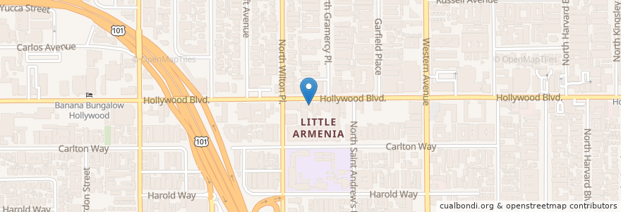 Mapa de ubicacion de The Know Where Bar en Vereinigte Staaten Von Amerika, Kalifornien, Los Angeles County, Los Angeles.