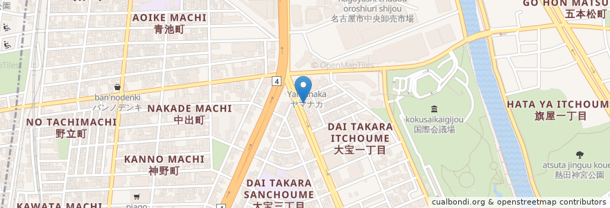Mapa de ubicacion de 鳥貴族 en ژاپن, 愛知県, 名古屋市, 熱田区.