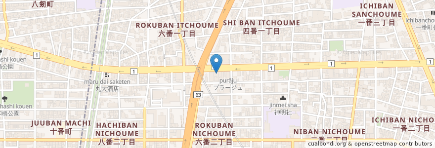Mapa de ubicacion de 風来坊 en Japonya, 愛知県, 名古屋市, 熱田区.