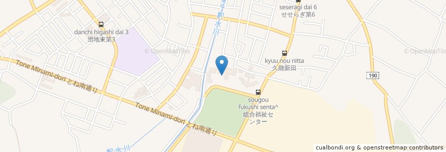 Mapa de ubicacion de 古河市総和老人福祉センター;せせらぎの里 en Japão, 茨城県, 古河市.