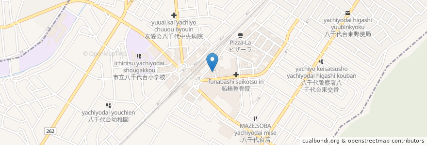 Mapa de ubicacion de 鳥矢一丁 en Japan, Präfektur Chiba, 八千代市, 花見川区.