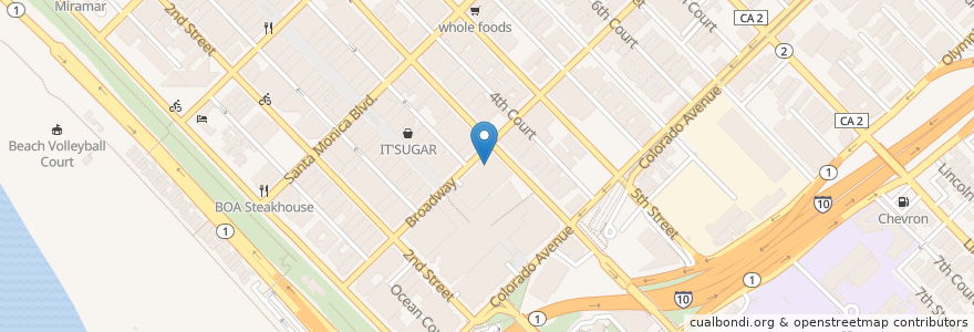 Mapa de ubicacion de Tesla Supercharger en Stati Uniti D'America, California, Los Angeles County.
