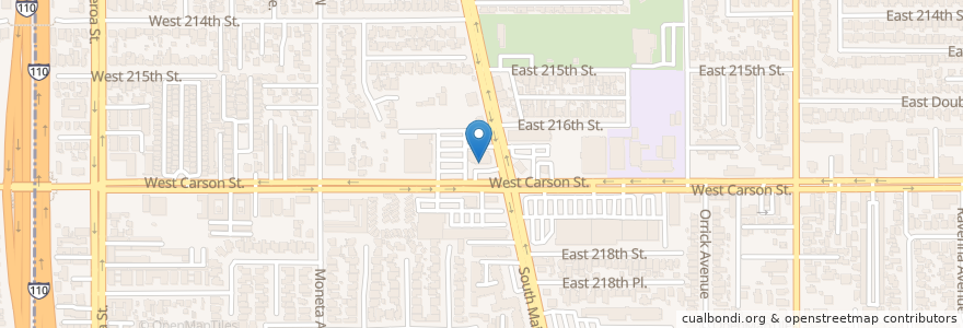 Mapa de ubicacion de Carson Children's Dentistry en Vereinigte Staaten Von Amerika, Kalifornien, Los Angeles County, Carson.