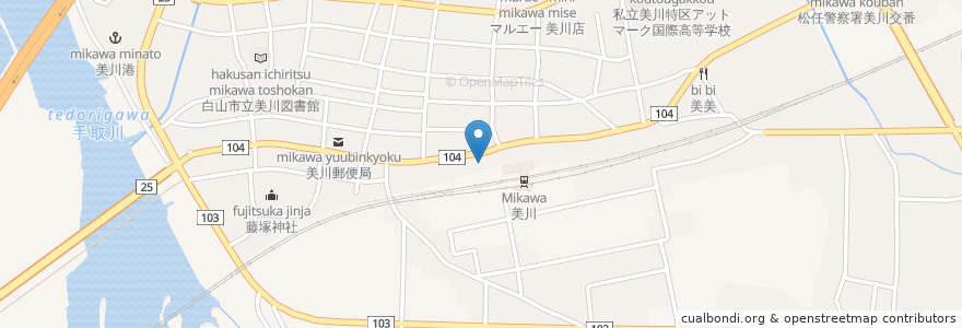 Mapa de ubicacion de 北陸銀行 en 日本, 石川県, 白山市.