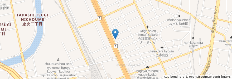 Mapa de ubicacion de 岡崎信用金庫 en ژاپن, 愛知県, 名古屋市, 南区.