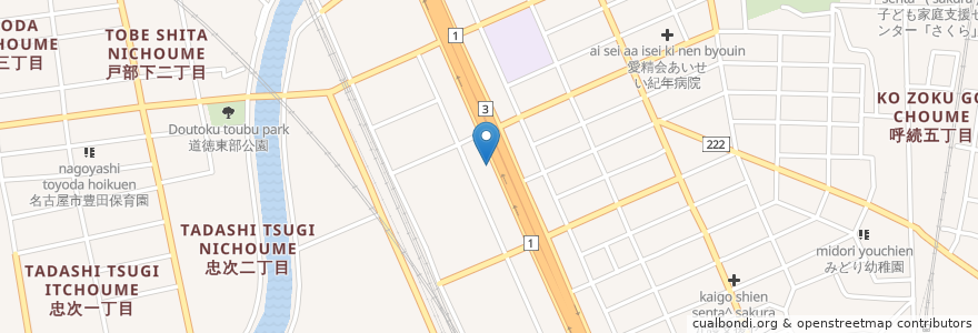 Mapa de ubicacion de 焼肉きんぐ en Japão, 愛知県, Nagoia, 南区.
