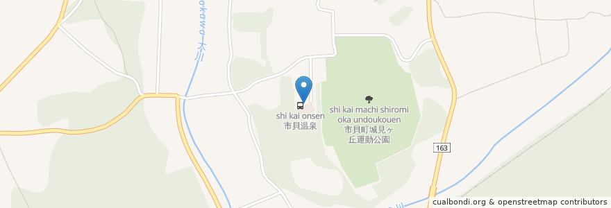 Mapa de ubicacion de 市貝温泉健康保養センター en 日本, 栃木県, 芳賀郡, 市貝町.