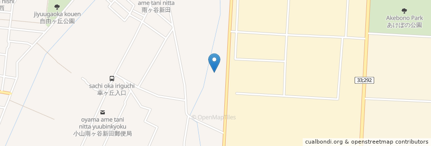 Mapa de ubicacion de みつば湯楽院 en 日本, 栃木県, 小山市.