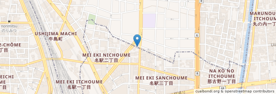 Mapa de ubicacion de ハセ珈琲店 en 日本, 愛知県, 名古屋市, 中村区.