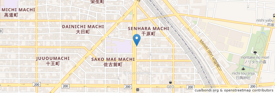 Mapa de ubicacion de 喫茶 富士 en اليابان, 愛知県, 名古屋市, 中村区.