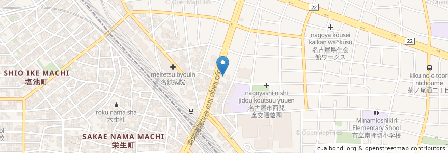 Mapa de ubicacion de すき家 en Japón, Prefectura De Aichi, Nagoya, 中村区.