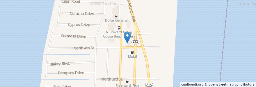 Mapa de ubicacion de Love Your Smile en United States, Florida, Brevard County, Cocoa Beach.