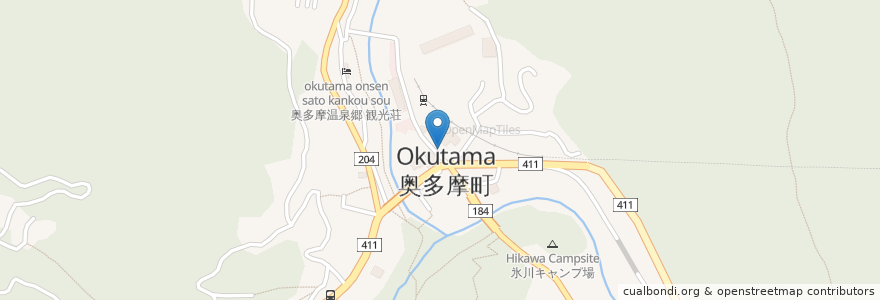 Mapa de ubicacion de Hikawa Shokudo en Giappone, Tokyo, 西多摩郡, 奥多摩町.