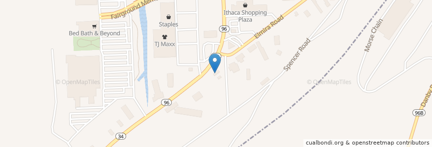 Mapa de ubicacion de Kwik Fill Gasoline en 美利坚合众国/美利堅合眾國, 纽约州 / 紐約州, Tompkins County, Ithaca Town, Ithaca.