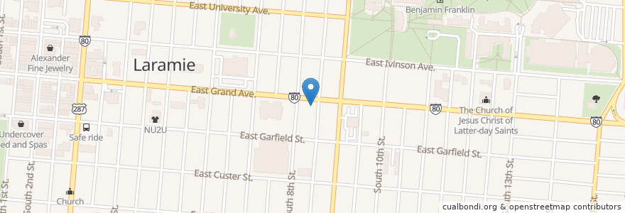 Mapa de ubicacion de Grand Avenue Dental Center en ایالات متحده آمریکا, وایومینگ, Albany County, Laramie.