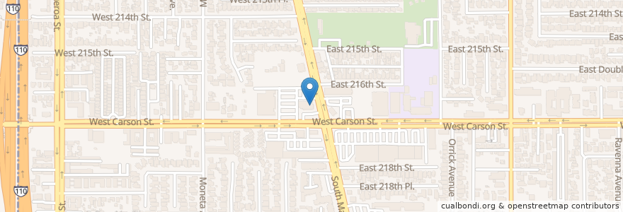 Mapa de ubicacion de Care Dental Center en United States, California, Los Angeles County, Carson.