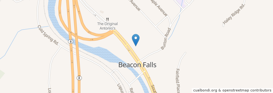 Mapa de ubicacion de Beacon Falls Pharmacy en 美利坚合众国/美利堅合眾國, 康涅狄格州 / 康乃狄克州, New Haven County, Beacon Falls.