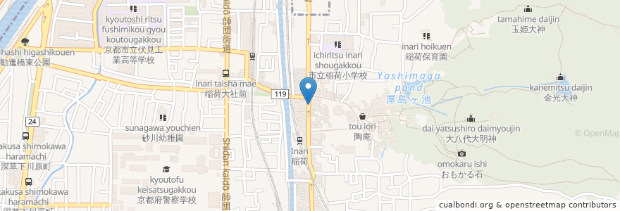 Mapa de ubicacion de アレルギ en 日本, 京都府, 京都市, 伏見区.