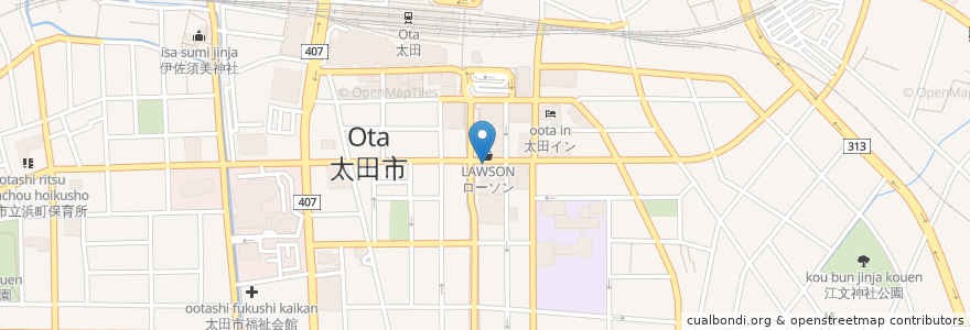 Mapa de ubicacion de 土間土間 en Japan, Präfektur Gunma, 太田市.