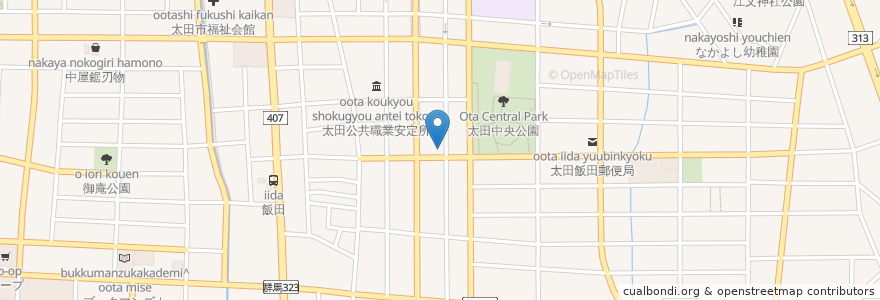 Mapa de ubicacion de 中央P en Япония, Гумма, 太田市.