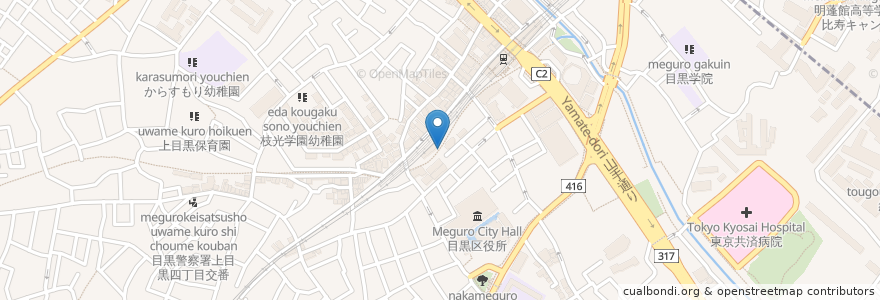 Mapa de ubicacion de J1-06.観音橋自転車置場 / Kannonbashi Bicycle-Parking Place en Japón, Tokio, Meguro.