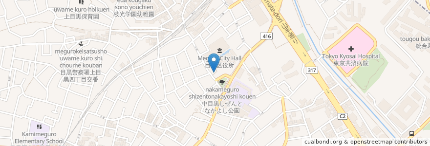 Mapa de ubicacion de J1-01.目黒区総合庁舎 / Meguro City Office Complex en 日本, 東京都, 目黒区.