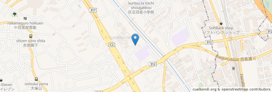 Mapa de ubicacion de J1-08.目黒区民センター公園 / Meguro Citizens (Kumin) Center Park en Japan, Tokyo, Meguro.