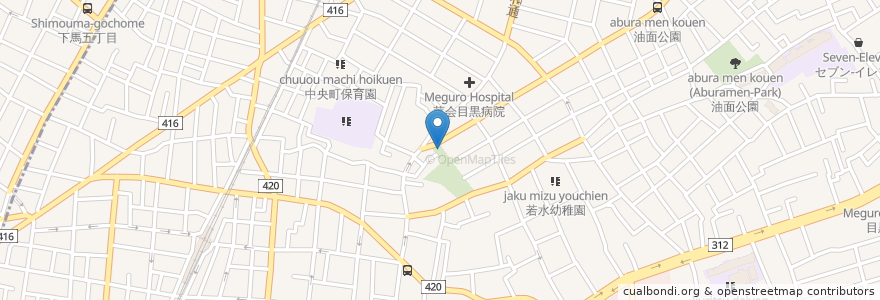 Mapa de ubicacion de J1-21.中央緑地公園 / Chuo Ryokuchi Park en 日本, 東京都, 目黒区.