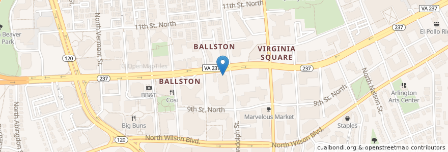 Mapa de ubicacion de The Bronson en Amerika Syarikat, Virginia, Arlington County, Arlington.