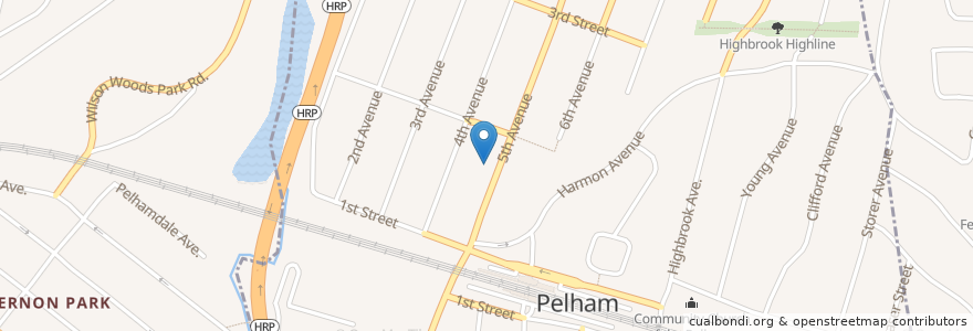 Mapa de ubicacion de Chase en Estados Unidos De América, Nueva York, Westchester County, Town Of Pelham, Pelham.