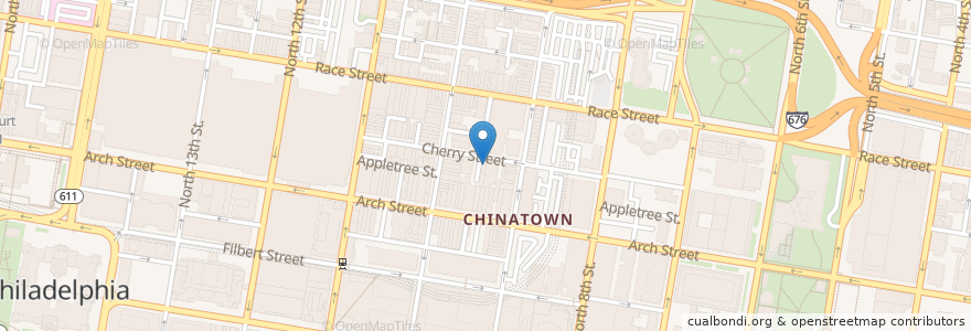 Mapa de ubicacion de Chowbus en الولايات المتّحدة الأمريكيّة, بنسيلفانيا, Philadelphia County, فيلادلفيا.