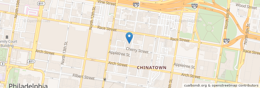 Mapa de ubicacion de Ting Wong Restaurant en Соединённые Штаты Америки, Пенсильвания, Philadelphia County, Филадельфия.