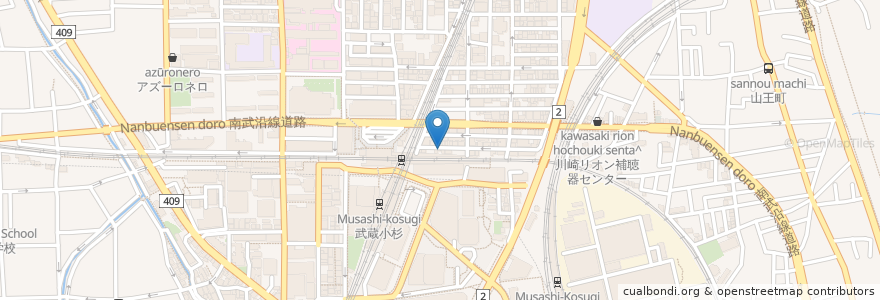 Mapa de ubicacion de わらしべうた武蔵小杉保育園 en Japon, Préfecture De Kanagawa, Kawasaki, 中原区.
