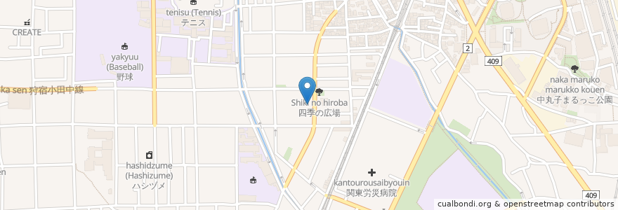 Mapa de ubicacion de 小杉ベビーセンター en Japan, Kanagawa Prefecture, Kawasaki, Nakahara Ward.