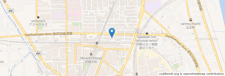 Mapa de ubicacion de 創研学院 en Japan, Präfektur Kanagawa, 川崎市, 中原区.