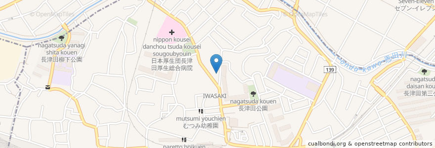 Mapa de ubicacion de 裕香整形外科 en 일본, 가나가와현, 요코하마시, 緑区, 青葉区.